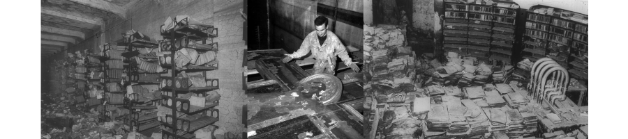 Cultural heritage flooded during the inondation of the Arno river of 1966- Courtesy of National Central Library of Florence